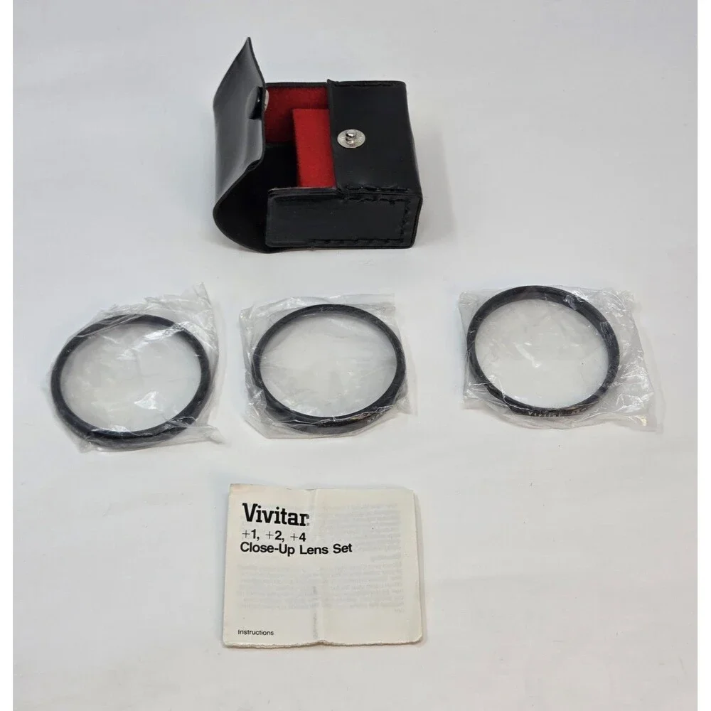 Vivitar‎ 55mm Close-Up Lens Filter Set +1 +2 +4 Macro Japan Case Instructions